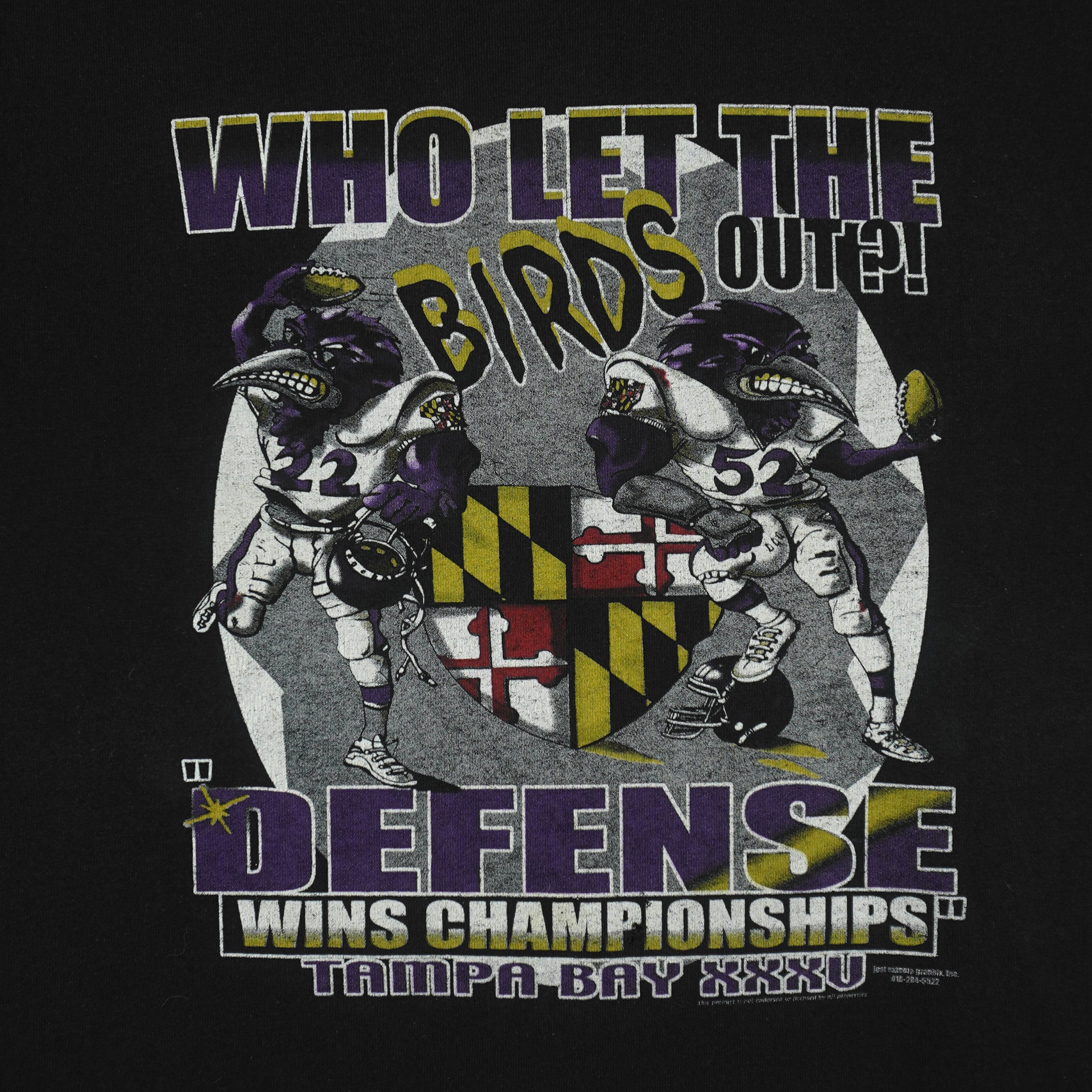 NFL - Baltimore Ravens Who Let The Birds Out T-Shirt 1990s Medium Vintage Retro Football