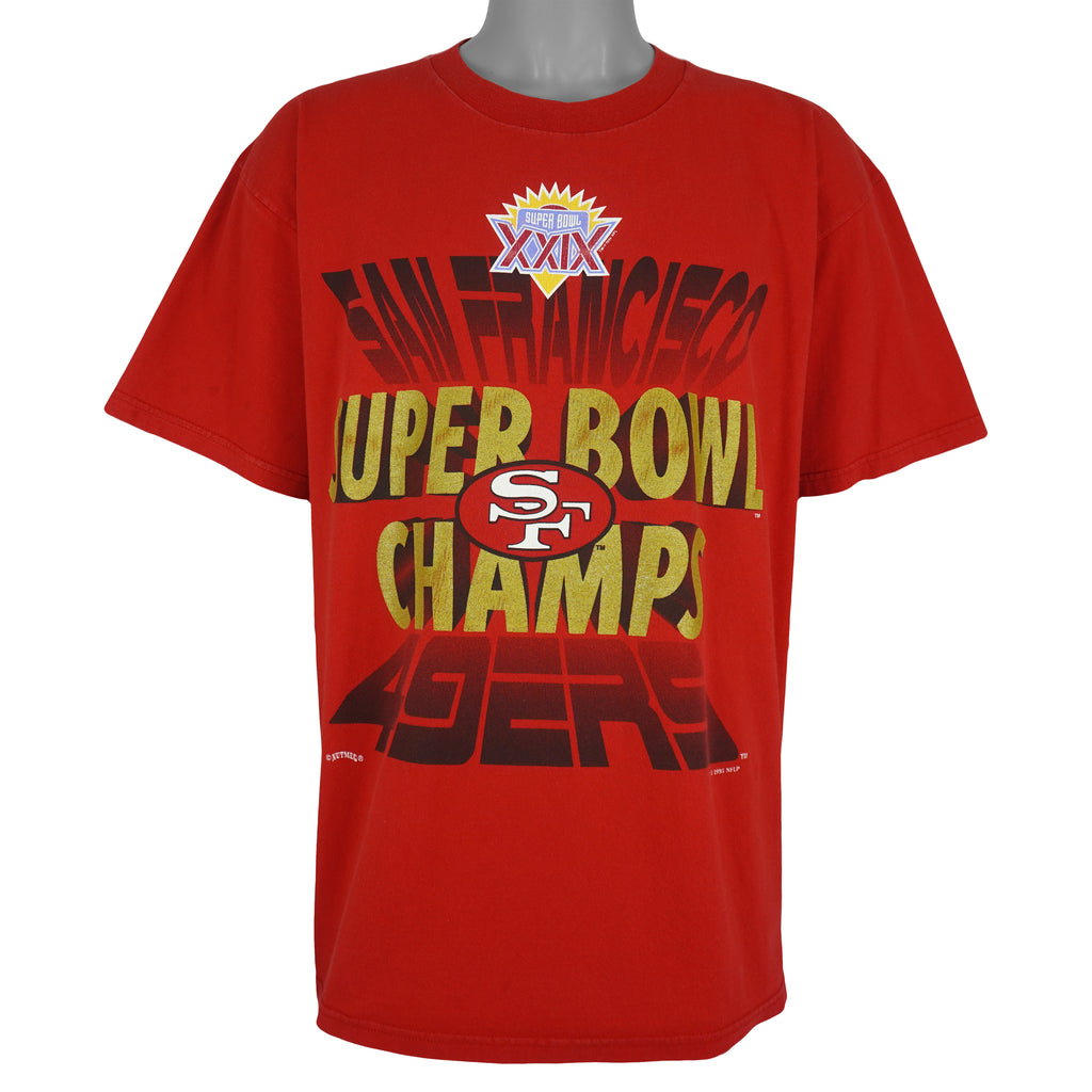 NFL (Nutmeg) - San Francisco 49ers Super Bowl Champs T-Shirt 1995 X-Large Vintage Retro Football