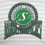 CFL (Woody Sports) - Saskatchewan Roughriders Pinstripe T-Shirt 1991 X-Large Vintage Retro Football