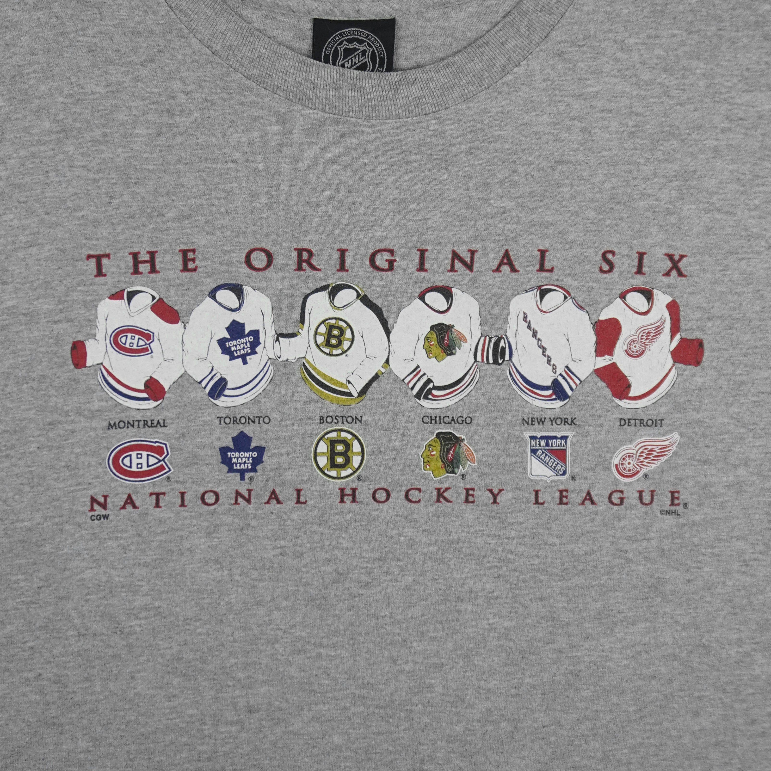 NHL (Waves) - Original Six Team T-Shirt 1990s X-Large Vintage Retro Hockey
