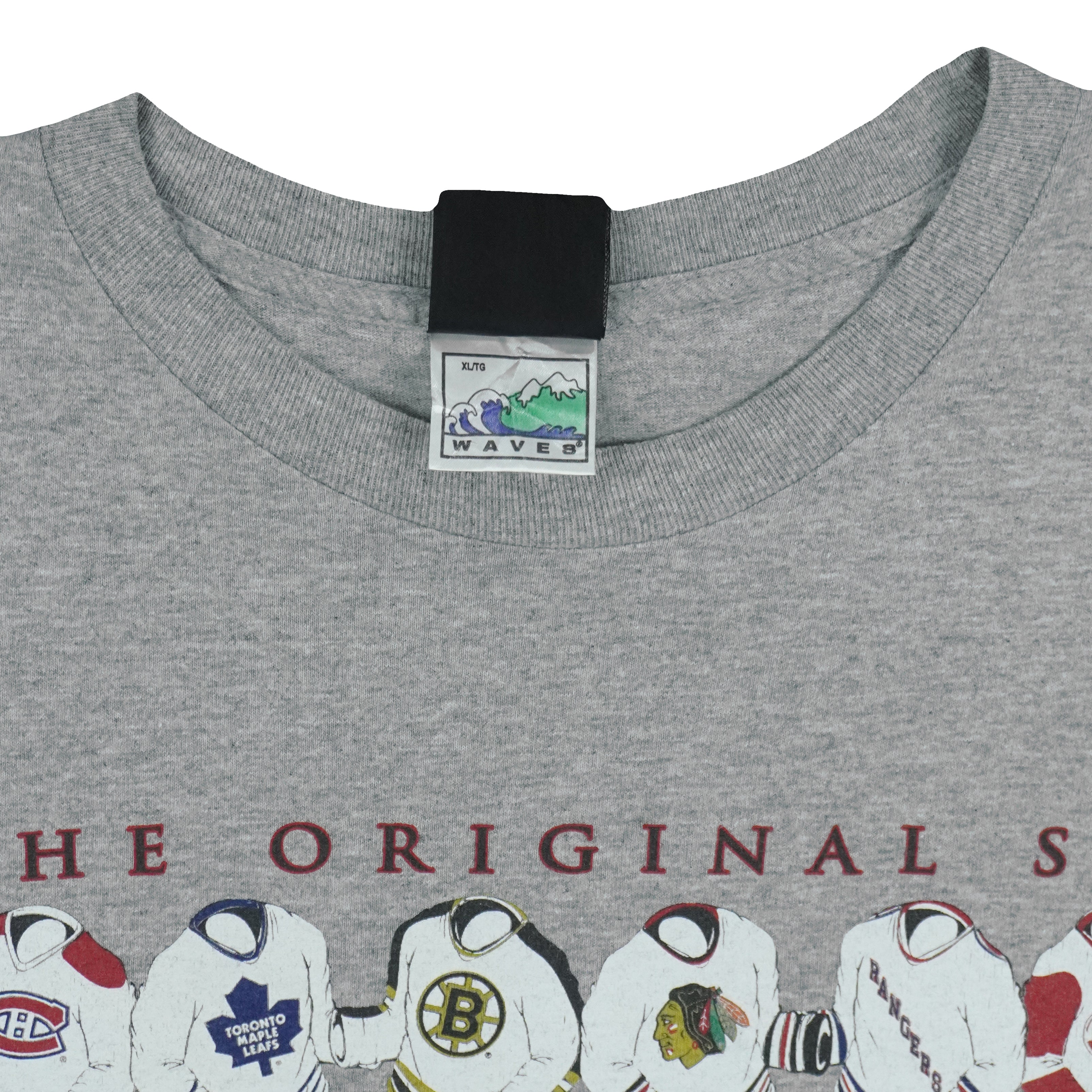 NHL (Waves) - Original Six Team T-Shirt 1990s X-Large Vintage Retro Hockey