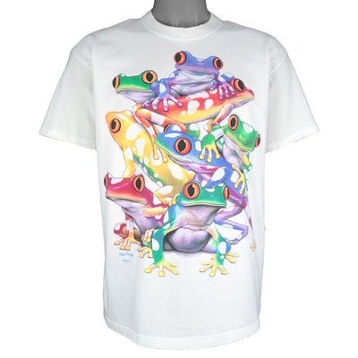 Vintage (Fruit Of The Loom) - Colorful Red-Eyed Tree Frogs T-Shirt 1990s Large
