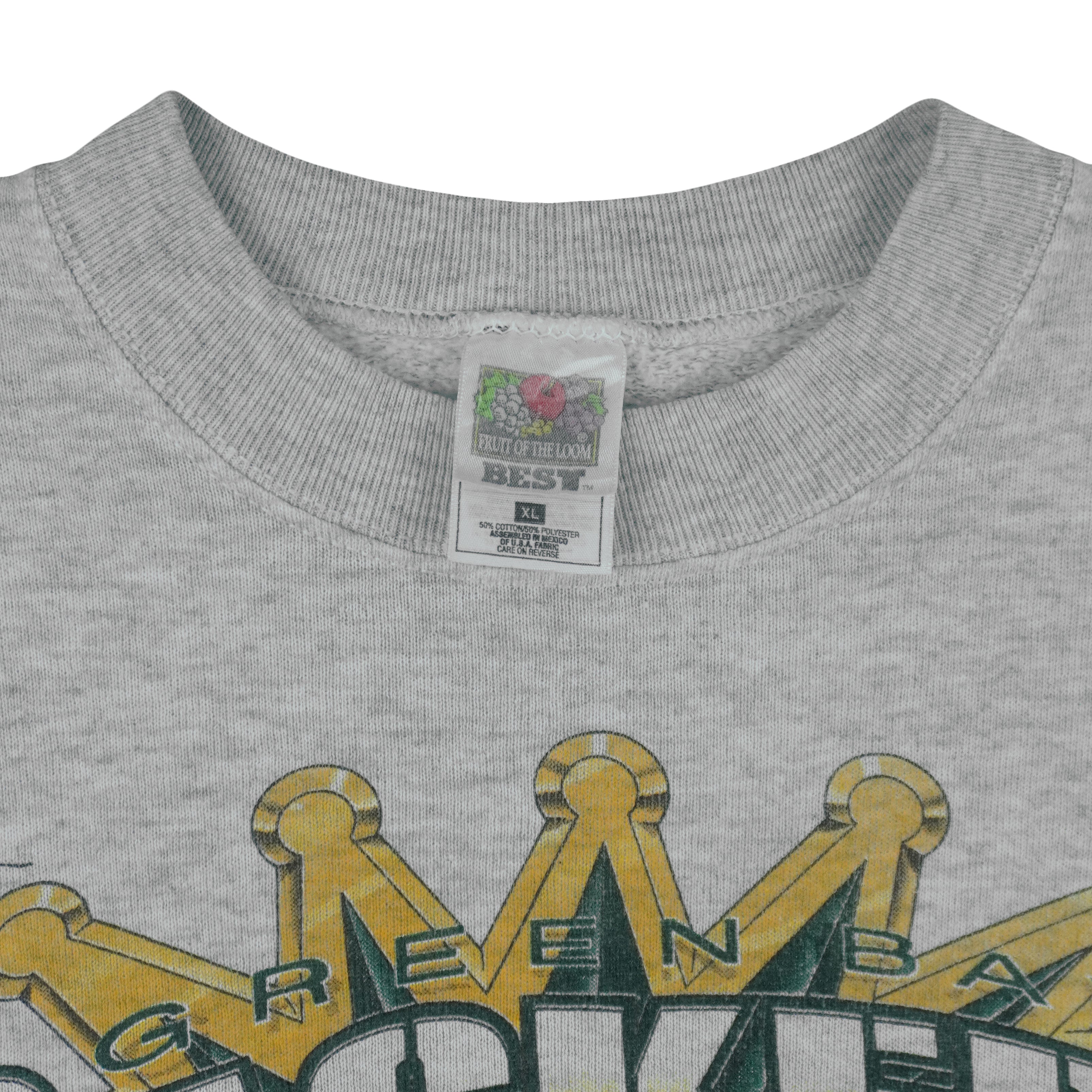 Vintage NFL - Green Bay Packers VS New England Patriots Super Bowl XXXI Sweatshirt 1997 X-Large in gray