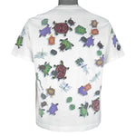 Vintage (Harborside) - Turtle & Dragonfly Animals Print T-Shirt 1990s Large Vintage Retro