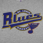 NHL (Logo 7) - St. Louis Blues Crew Neck Sweatshirt 1990s X-Large Vintage Retro Hockey