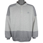 Nike - Grey 1/4 Button-Up Sweatshirt 1990s X-Large Vintage Retro
