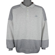 Nike - Grey 1/4 Button-Up Sweatshirt 1990s X-Large Vintage Retro