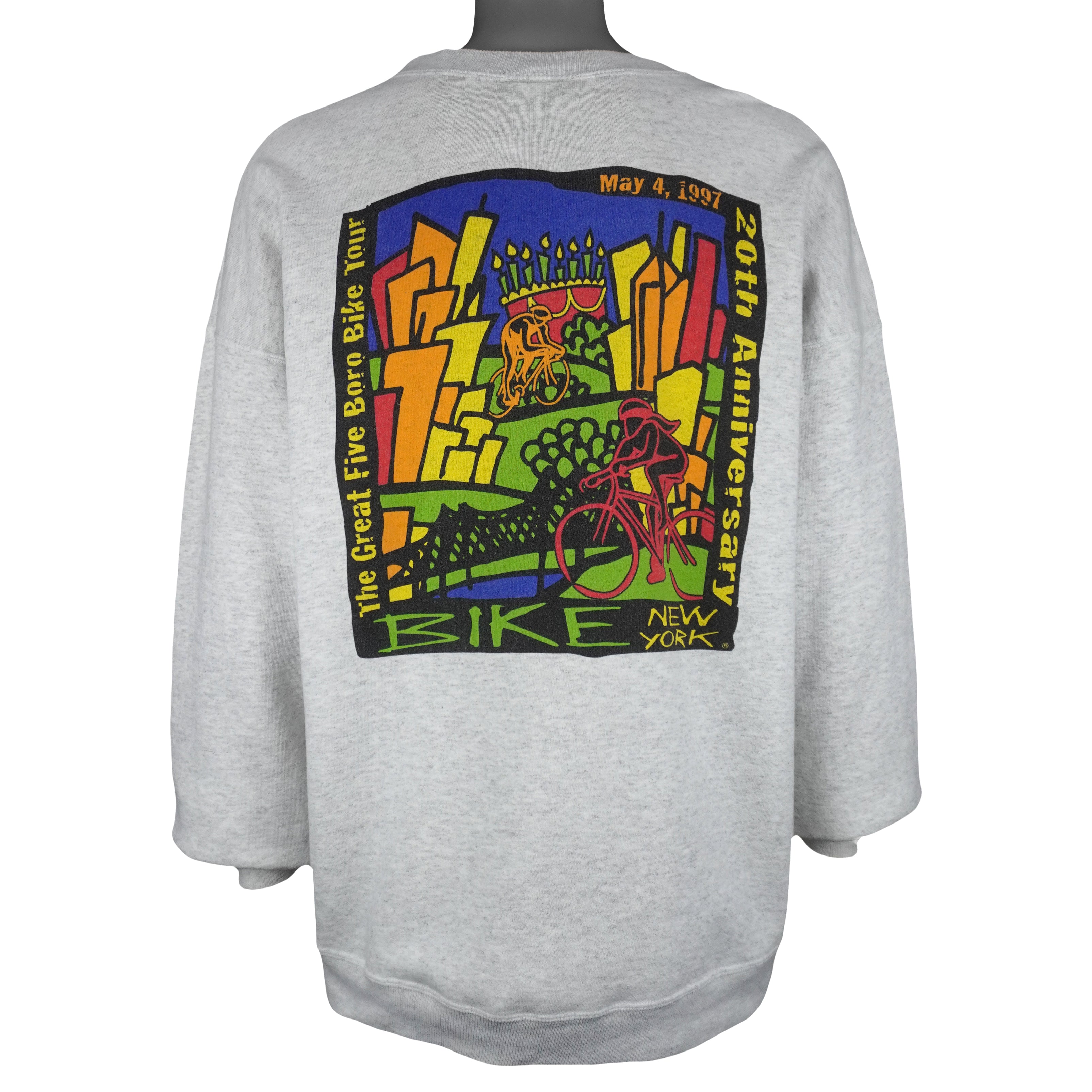 Vintage (Hanes) - Bike New York 20th Anniversary Sweatshirt 1997 X-Large Vintage Retro