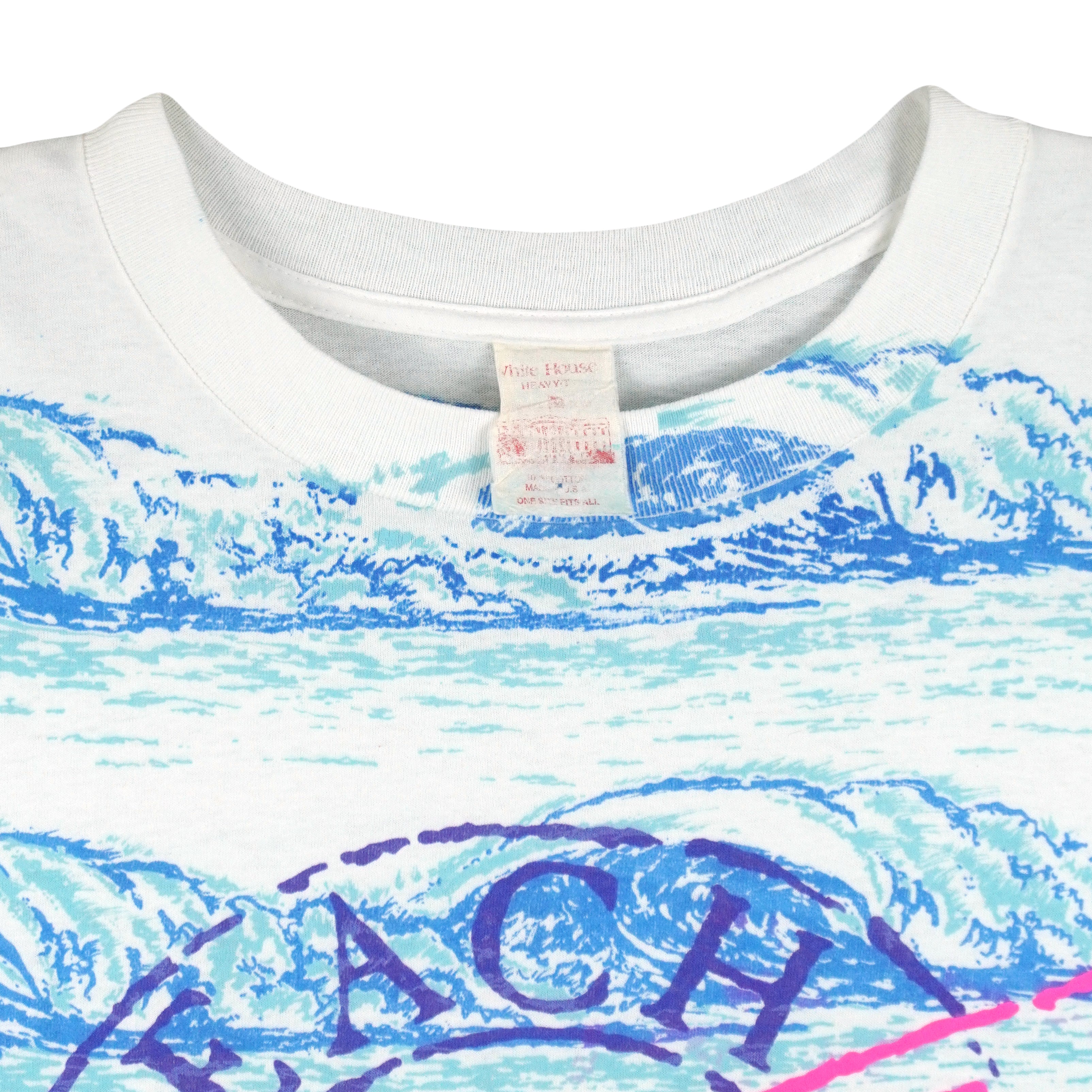 Vintage (White House) - Maui Beach Club All Over Print T-Shirt 1990s Medium/Large Vintage Retro