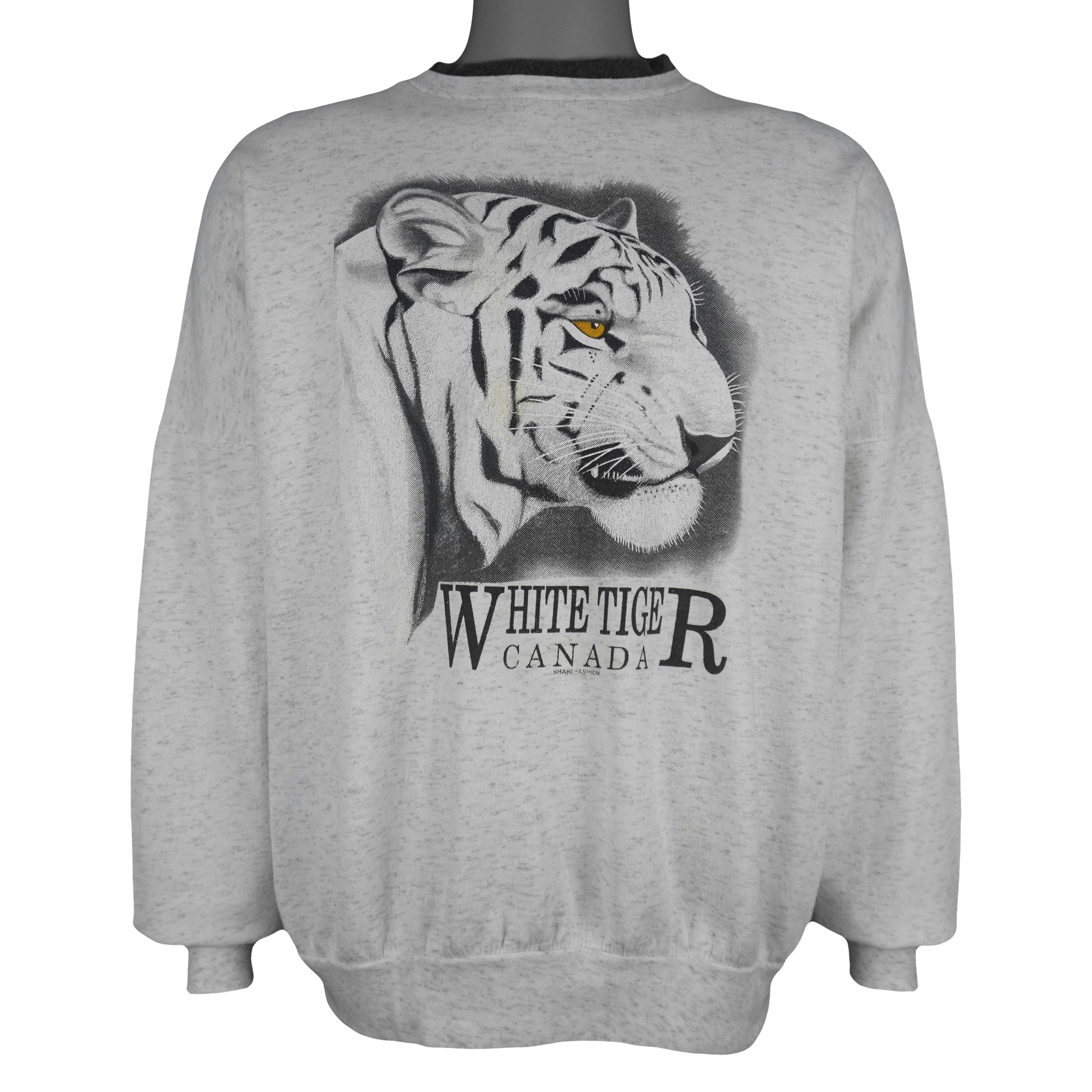 Vintage - White Tiger Canada Crew Neck Sweatshirt 1990s Large Vintage Retro