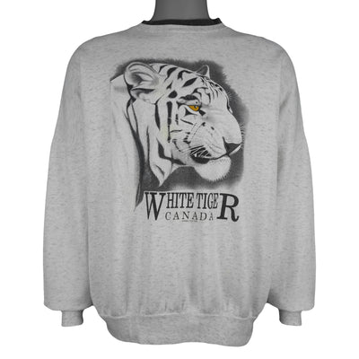 Vintage - White Tiger Canada Crew Neck Sweatshirt 1990s Large