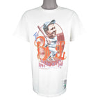 MLB (Salem) - The Babe George Herman Ruth Caricature T-Shirt 1989 Large Vintage Retro Baseball