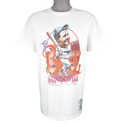 MLB (Salem) - The Babe George Herman Ruth Caricature T-Shirt 1989 Large