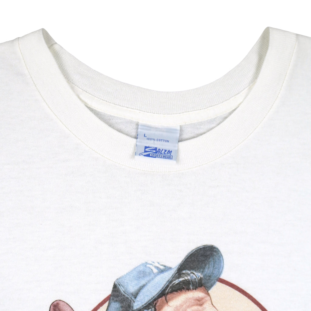 MLB (Salem) - The Babe George Herman Ruth Caricature T-Shirt 1989 Large Vintage Retro Baseball