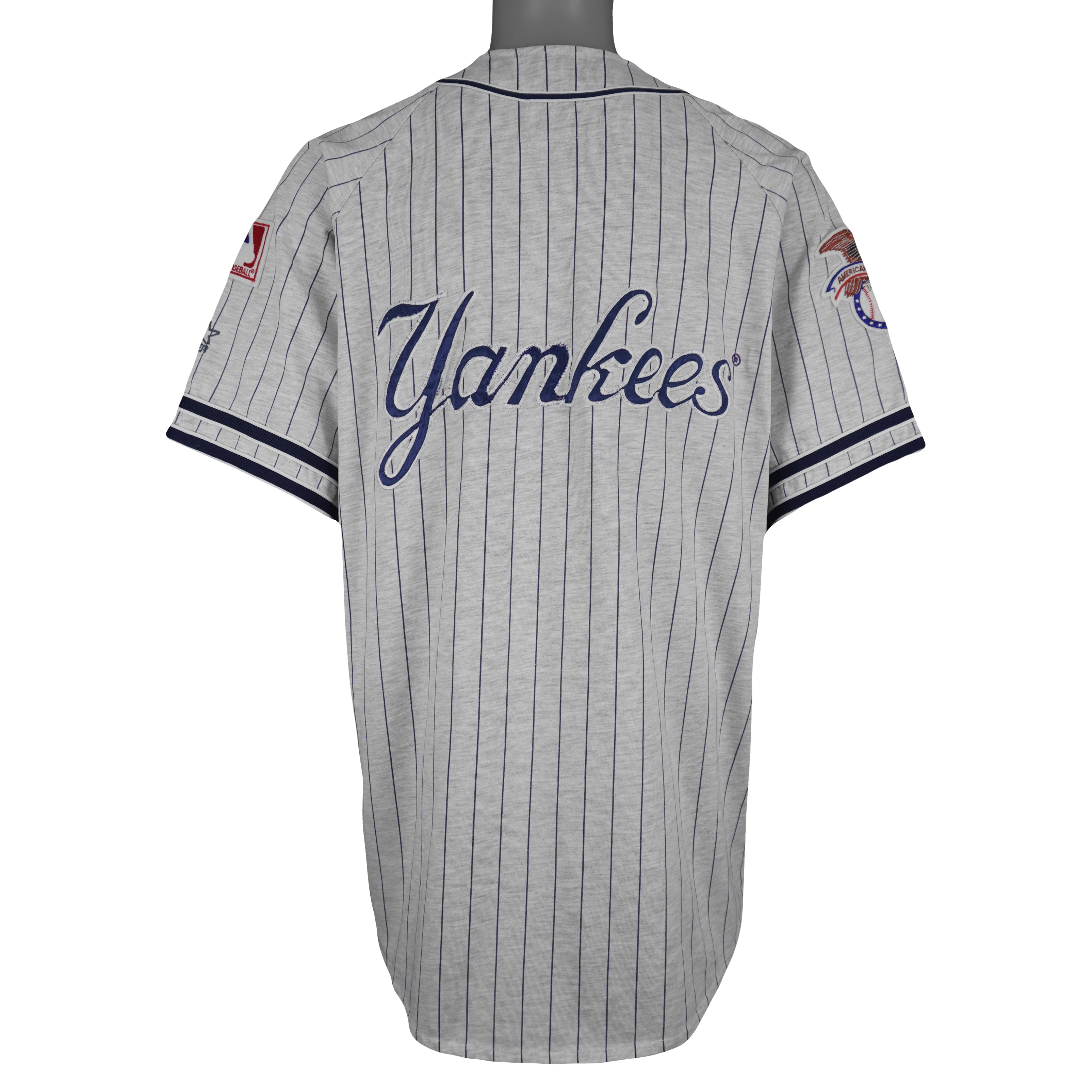 Vintage Starter (MLB) - New York Yankees Pinstripe Jersey 1990s X-Large in gray