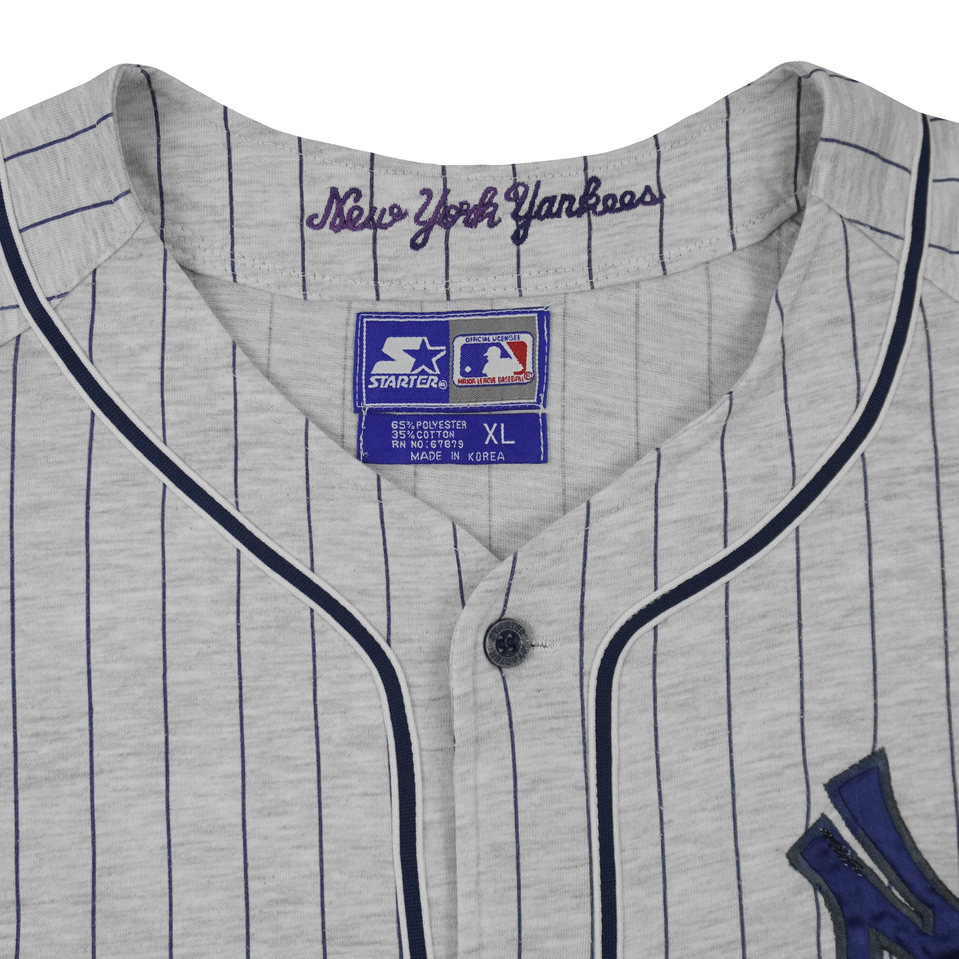 Vintage Starter (MLB) - New York Yankees Pinstripe Jersey 1990s X-Large in gray