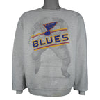 NHL (Fruit Of The Loom) - St. Louis Blues Crew Neck Sweatshirt 1991 Large Vintage Retro Hockey