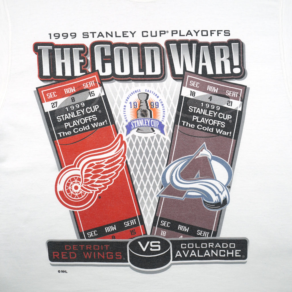 NHL (Pro Player) - Red Wings VS Avalanche Stanley Cup Champs T-Shirt 1999 Medium Vintage Retro Hockey
