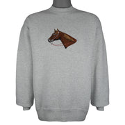 Vintage (Pro Spirit) - Horse Embroidered Crew Neck Sweatshirt 1990s X-Large Vintage Retro