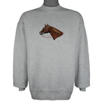 Vintage (Pro Spirit) - Horse Embroidered Crew Neck Sweatshirt 1990s X-Large