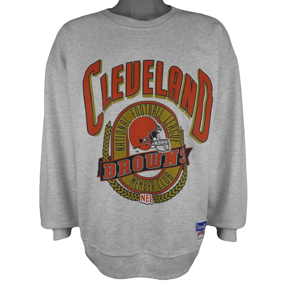 NFL (Nutmeg) - Grey Cleveland Browns Crew Neck Sweatshirt 1990s X-Large Vintage Retro Football