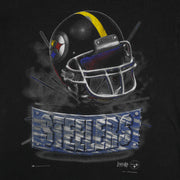 NFL (Bulletin Athletic) - Pittsburgh Steelers Helmet Single Stitch T-Shirt 1990s Medium Vintage Retro Football