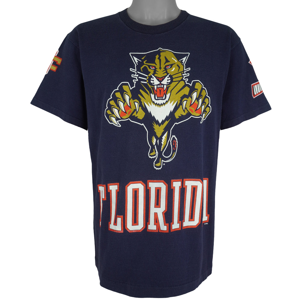 NHL - Florida Panthers Single Stitch T-Shirt 1990s Large Vintage Retro Hockey