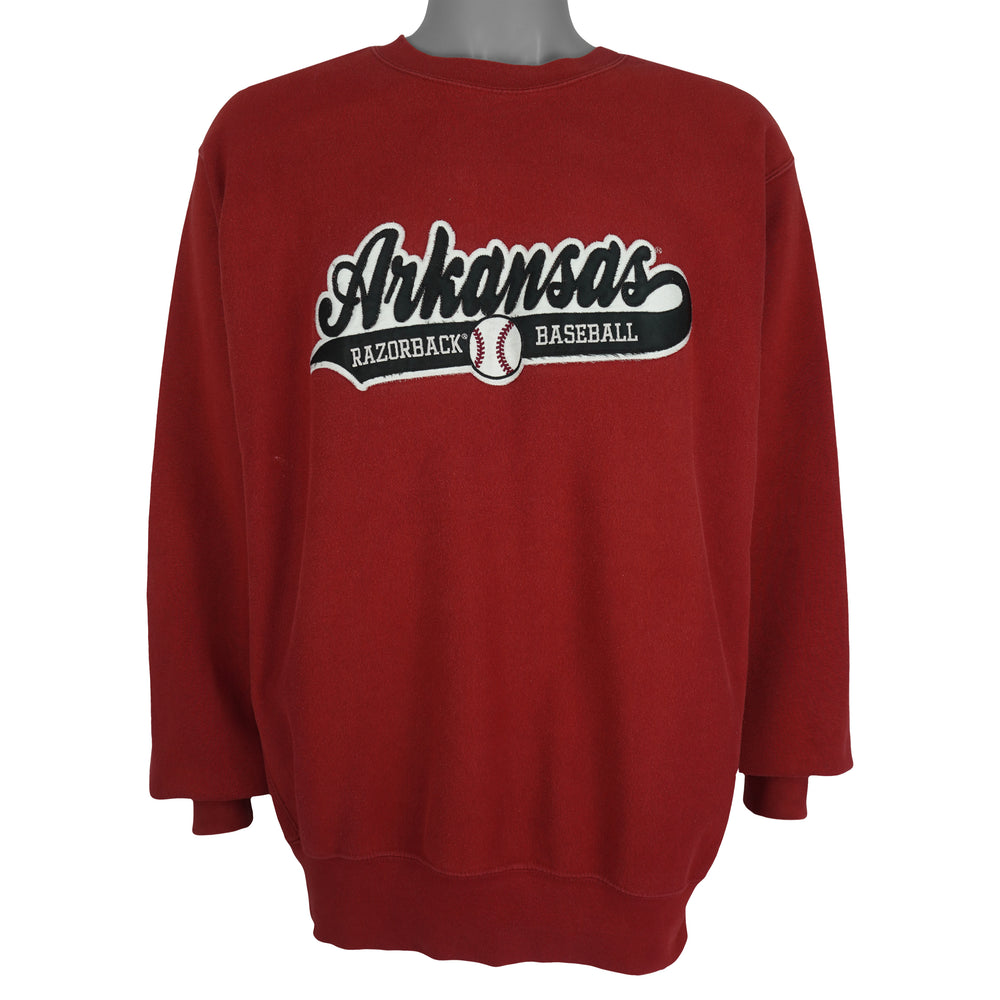 NCAA (Pro Weave) - Arkansas Razorbacks Baseball Sweatshirt 1990s Large Vintage Retro