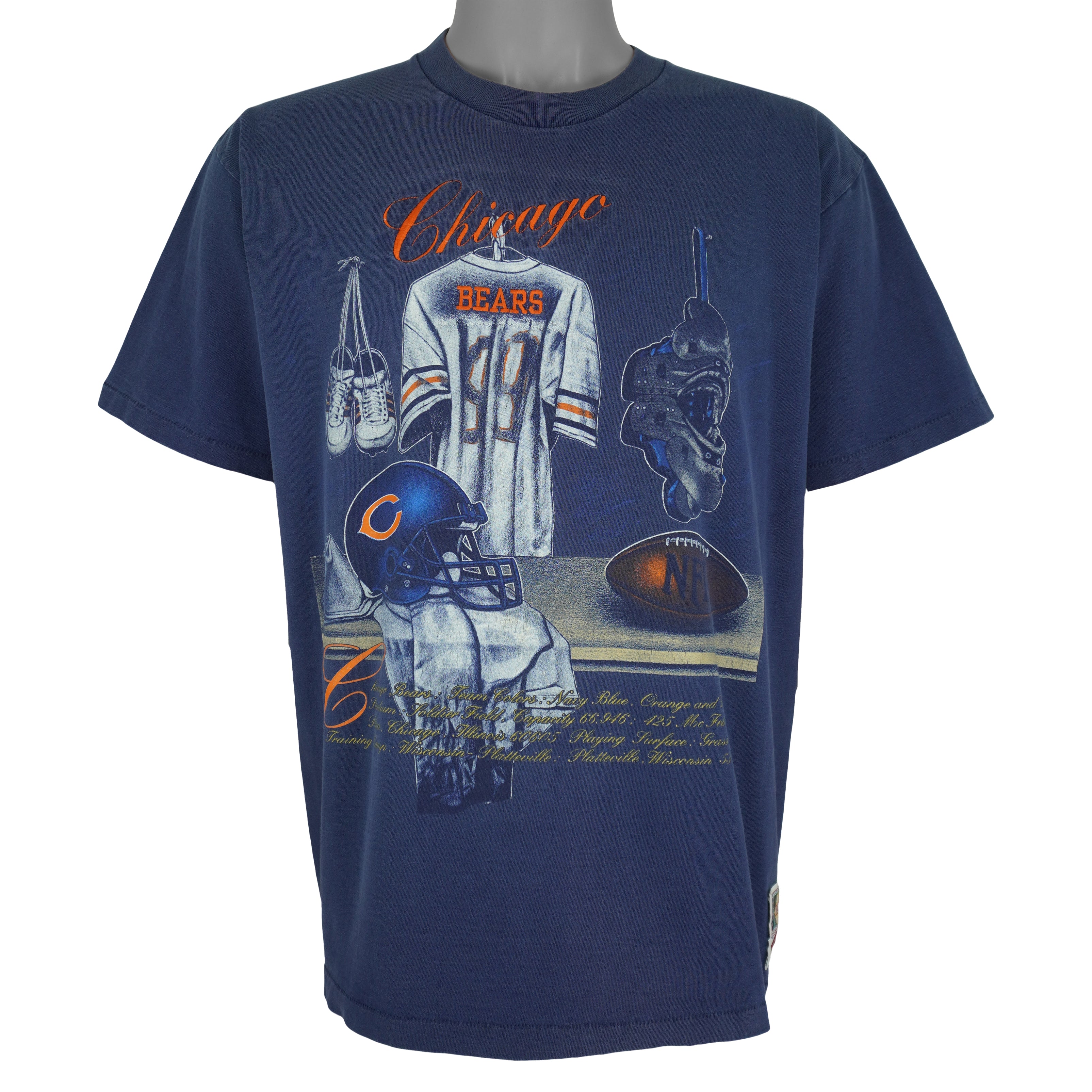 NFL (Nutmeg) - Chicago Bears Locker Room T-Shirt 1990s Large Vintage Retro Football
