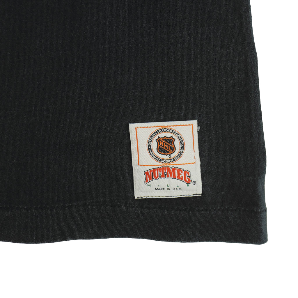 NHL (Nutmeg) - New York Rangers Kick Ice! Spell-Out T-Shirt 1990s X-Large Vintage Retro Hockey