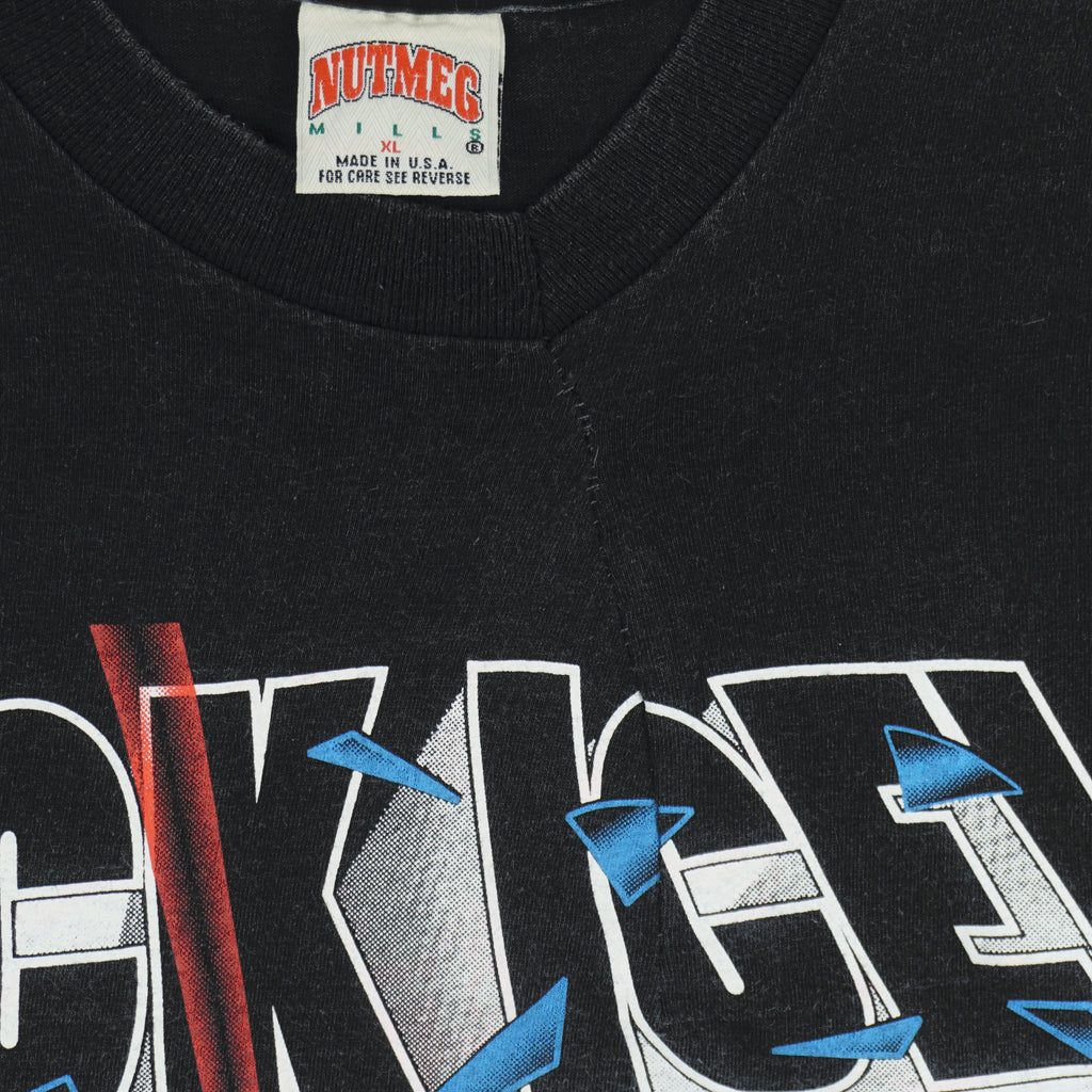NHL (Nutmeg) - New York Rangers Kick Ice! Spell-Out T-Shirt 1990s X-Large Vintage Retro Hockey