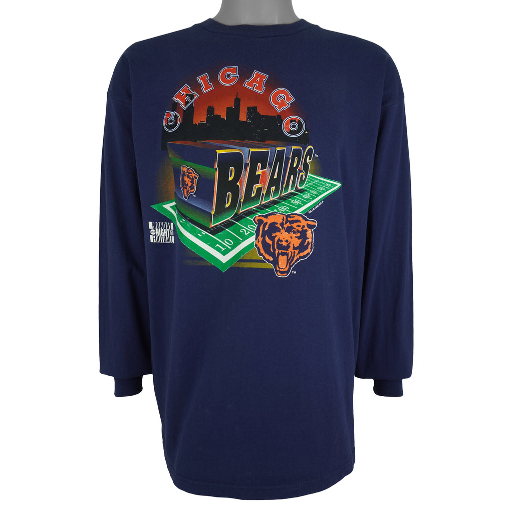 NFL - Chicago Bears Monday Night Football Long Sleeve Shirt 1995 Large Vintage Retro Football