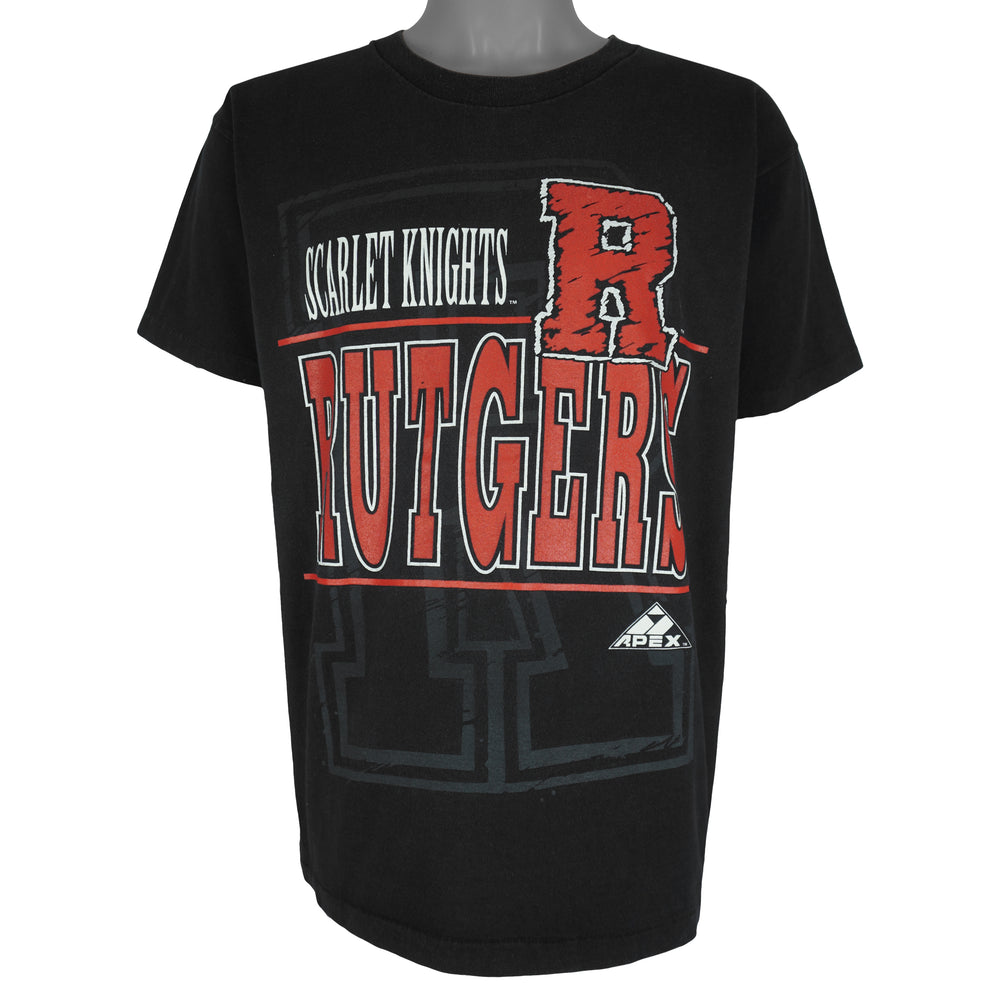 NCAA (Apex One) - Rutgers Scarlet Knights Single Stitch T-Shirt 1990s Large Vintage Retro