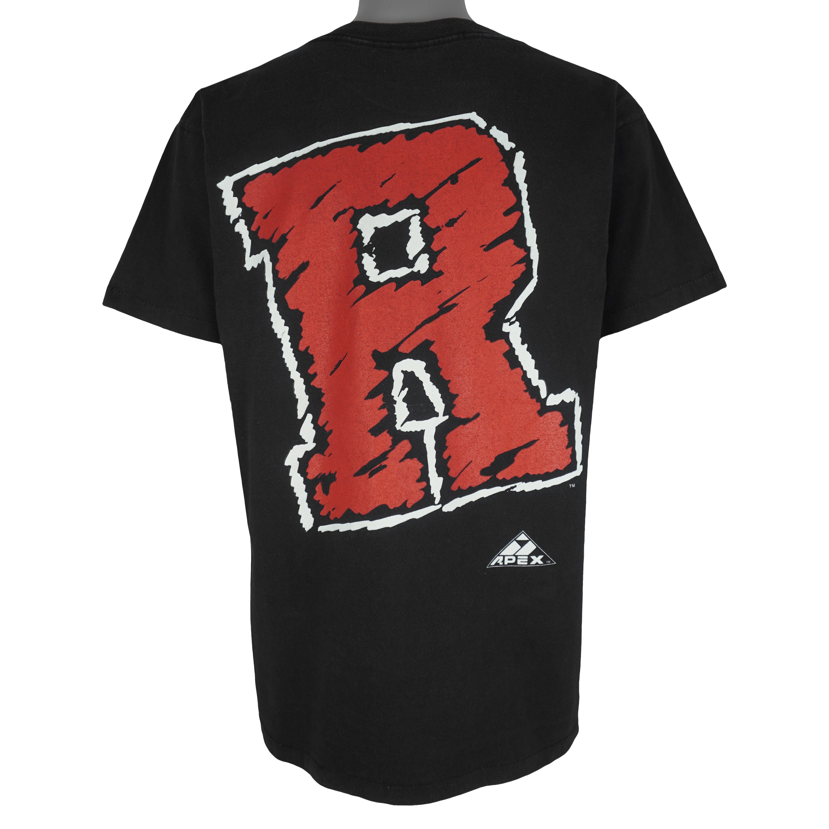 NCAA (Apex One) - Rutgers Scarlet Knights Single Stitch T-Shirt 1990s Large Vintage Retro