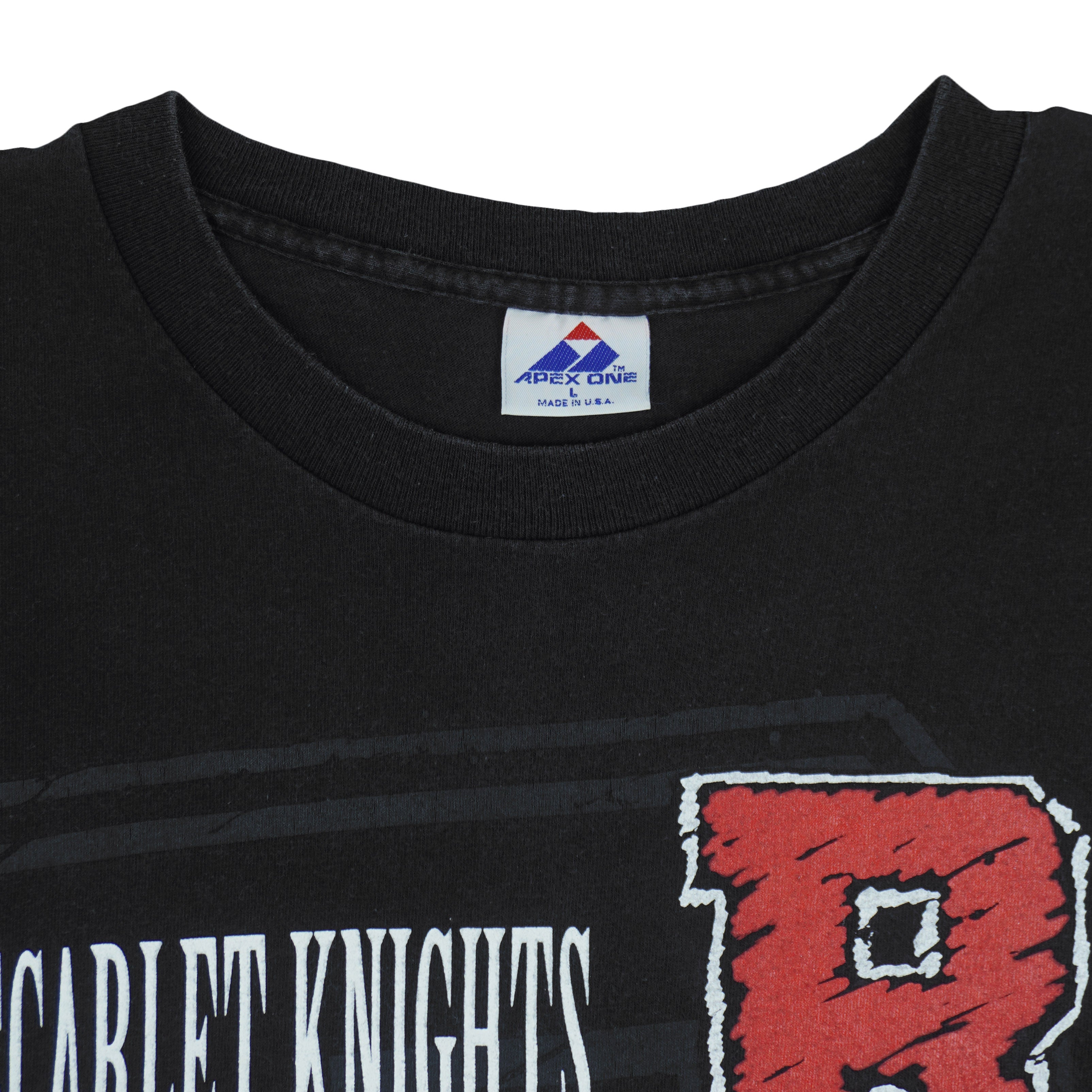 NCAA (Apex One) - Rutgers Scarlet Knights Single Stitch T-Shirt 1990s Large Vintage Retro