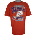 NHL (Waves) - Montreal Canadiens Hockey Helmet T-Shirt 1990s X-Large Vintage Retro Hockey