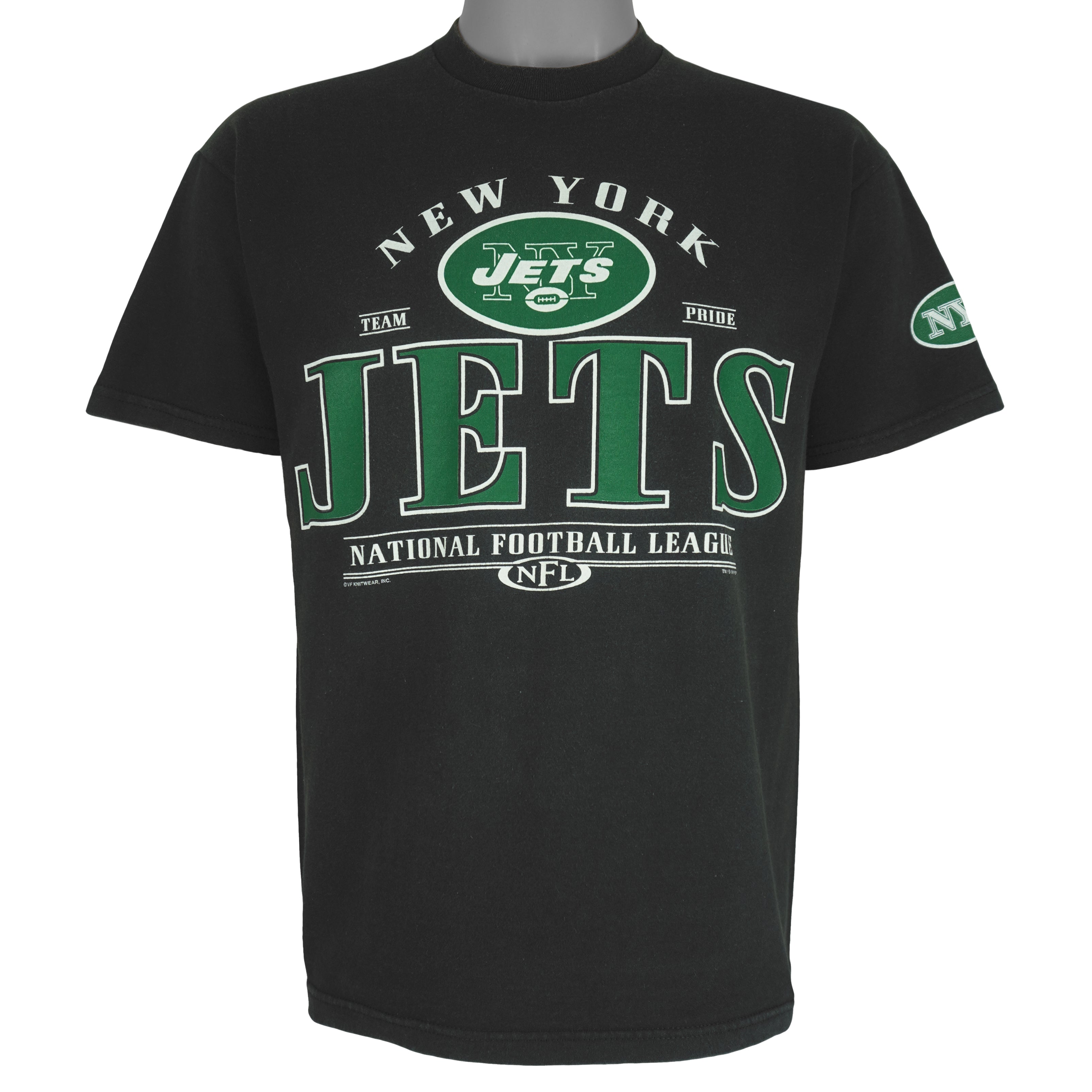 Vintage NFL (Lee) - New York Jets Big Spell-Out T-Shirt 1999 Medium in black