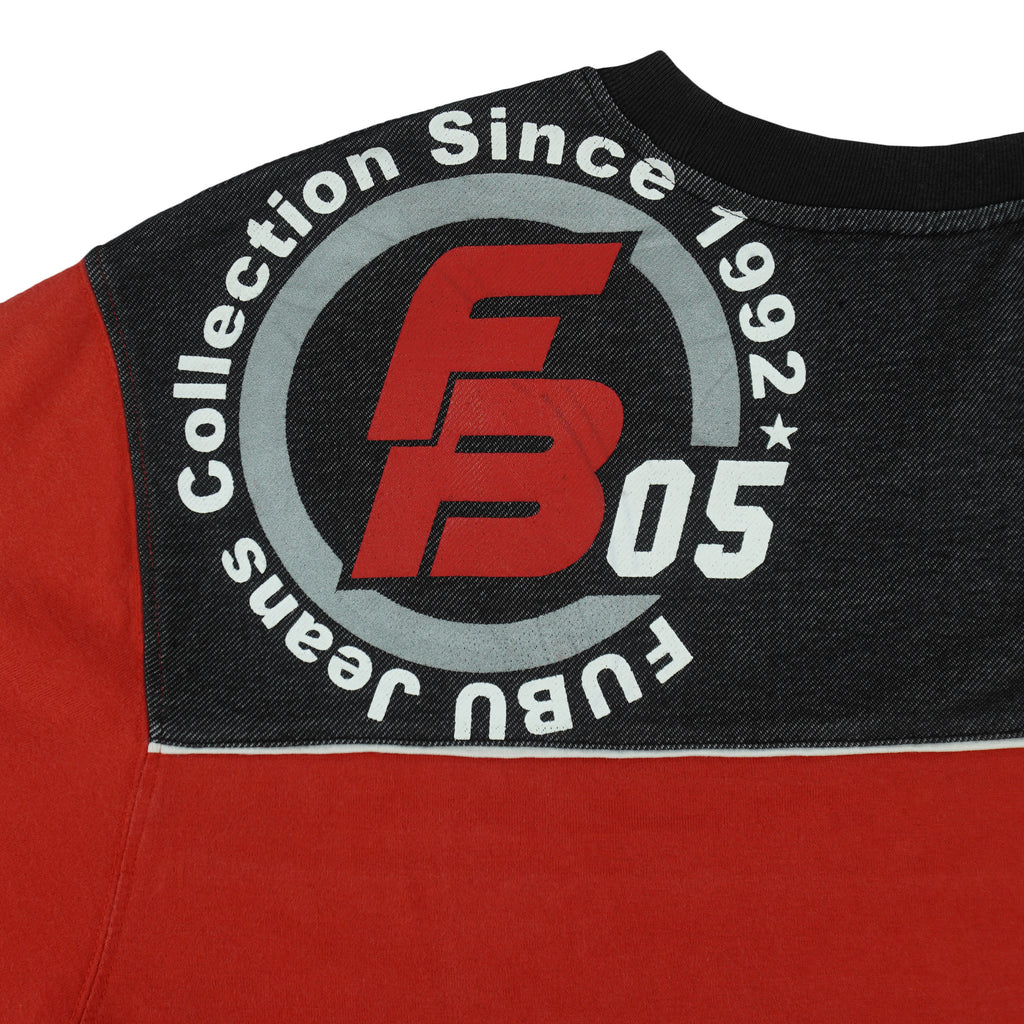 FUBU - Red & Black Embroidered T-Shirt 1992 X-Large Vintage Retro