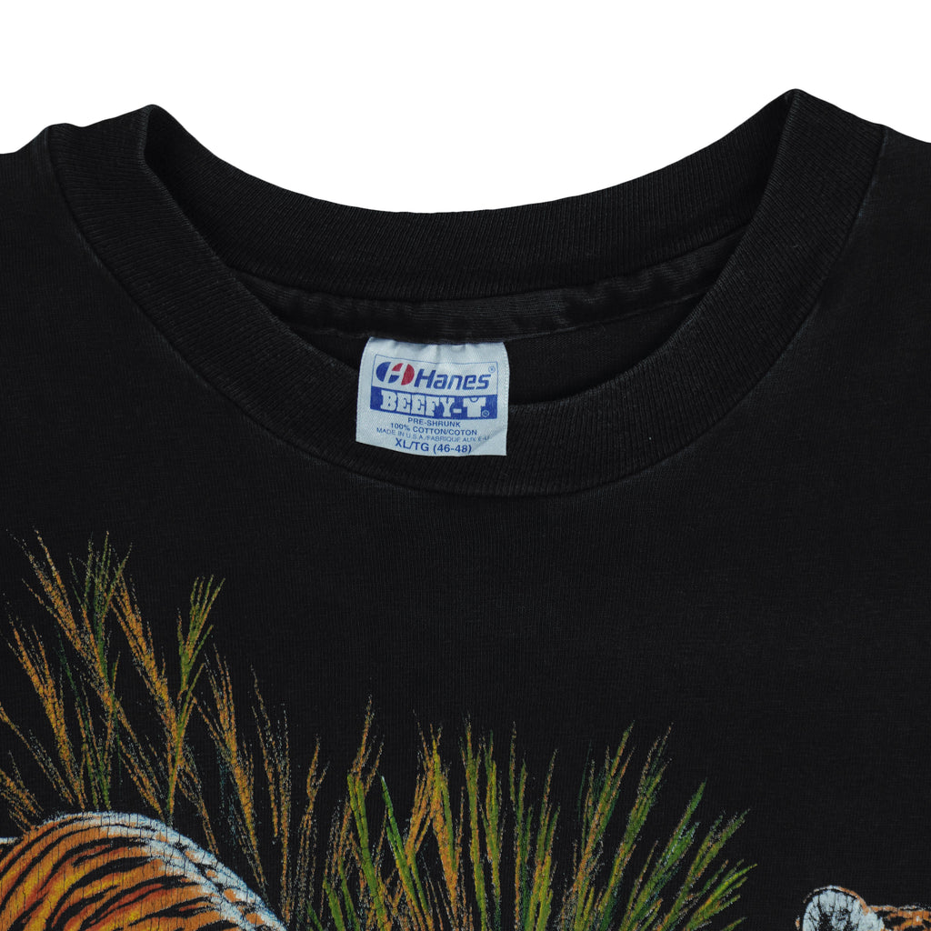 Vintage (Hanes) - Asian Tigers Animal Print T-Shirt 1992 X-Large Vintage Retro
