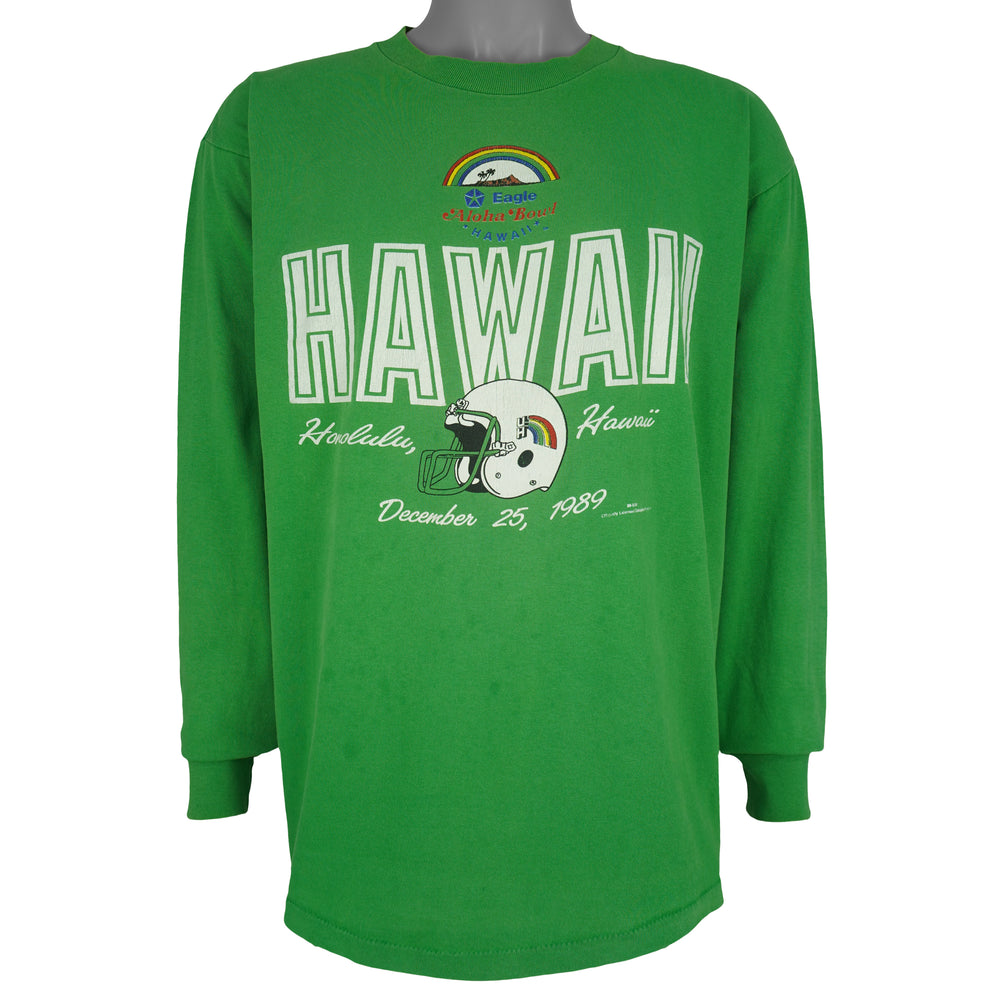 NCAA (Miller) - Jeep Eagle Aloha Bowl Long Sleeve Shirt 1989 X-Large Vintage Retro