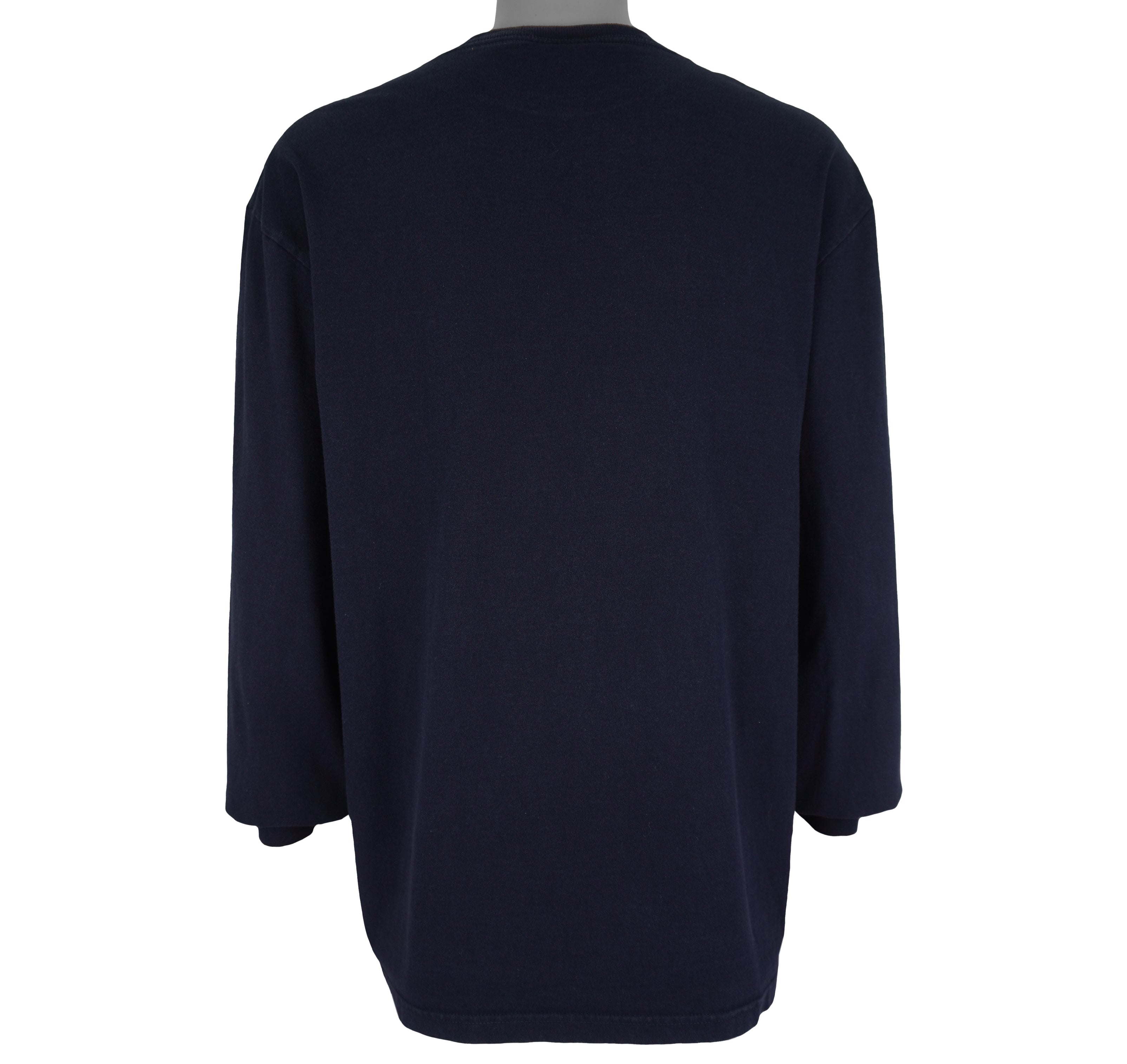 Nautica - Blue Big Logo Long Sleeved Shirt 1990s Large Vintage Retro