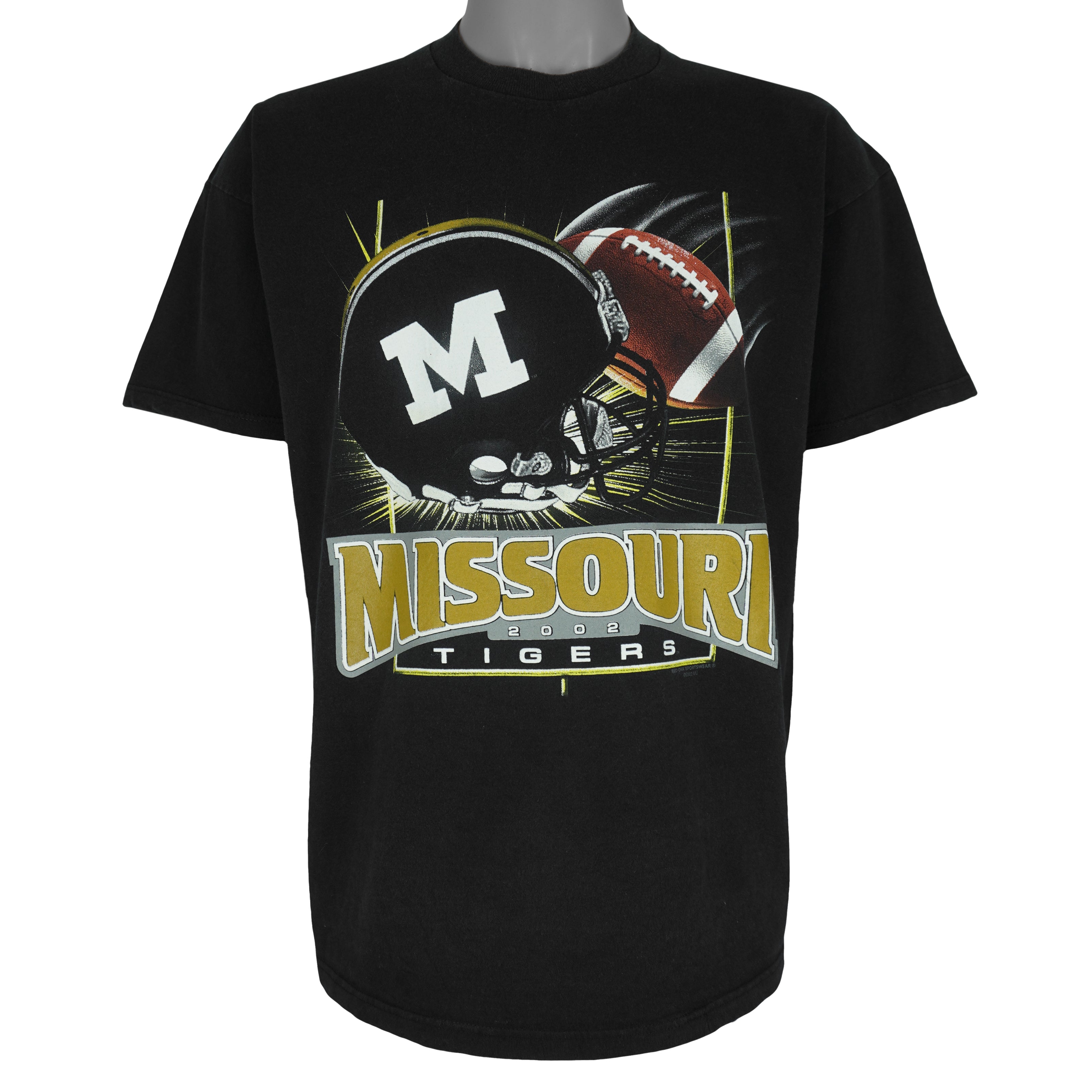 NCAA (Jerzees) - Missouri Tigers Big Logo T-Shirt 2002 Large Vintage Retro