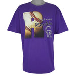 MLB (Lee) - Colorado Rockies Big Spell-Out T-Shirt 1996 X-Large Vintage Retro Baseball