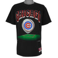 MLB (Nutmeg) - Chicago Cubs Spell-Out T-Shirt 1990s Medium Vintage Retro Baseball
