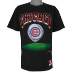 MLB (Nutmeg) - Chicago Cubs Spell-Out T-Shirt 1990s Medium Vintage Retro Baseball