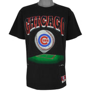 MLB (Nutmeg) - Chicago Cubs Spell-Out T-Shirt 1990s Medium Vintage Retro Baseball