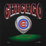 MLB (Nutmeg) - Chicago Cubs Spell-Out T-Shirt 1990s Medium Vintage Retro Baseball