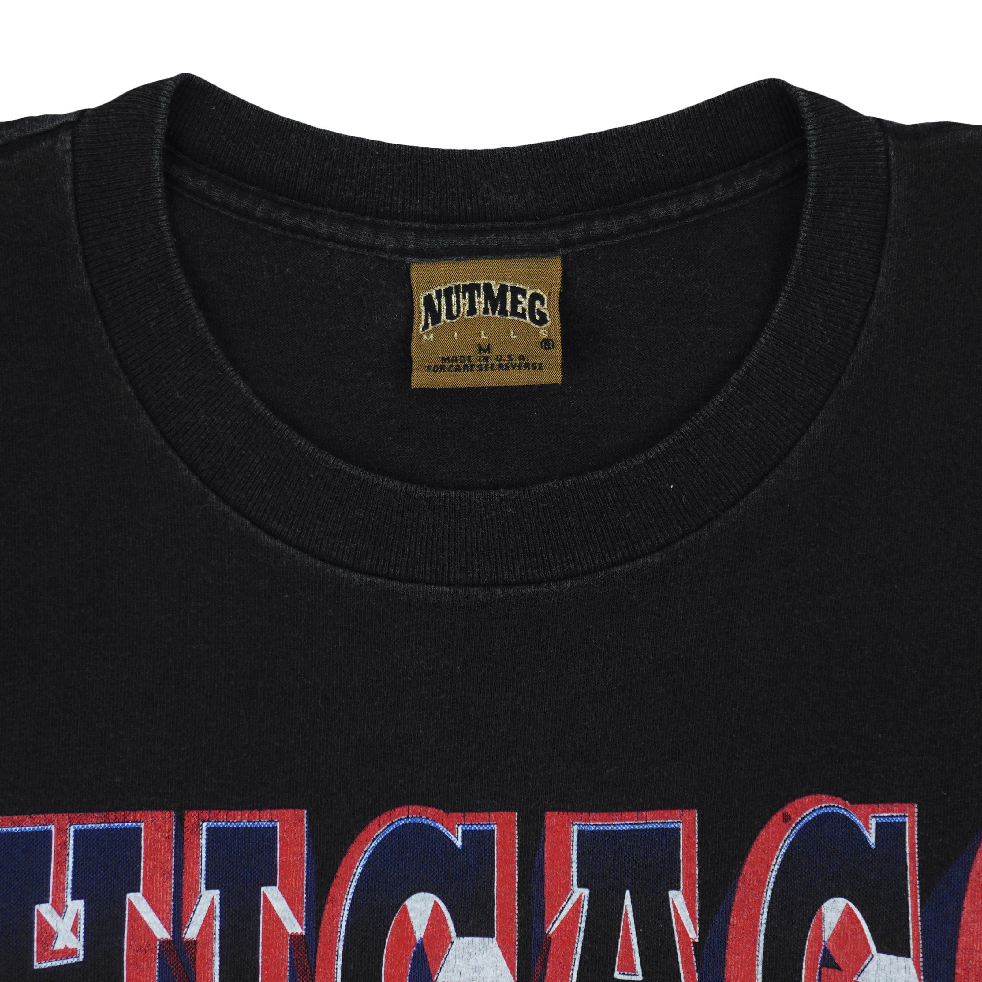 MLB (Nutmeg) - Chicago Cubs Spell-Out T-Shirt 1990s Medium Vintage Retro Baseball