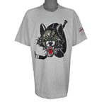 NHL (Fruit Of The Loom) - Chicago Wolves Single Stitch T-Shirt 1990s X-Large Vintage Retro Hockey