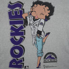 MLB (Anvil) - Colorado Rockies Baseball X Betty Boop T-Shirt 1994 Large Vintage Retro Baseball